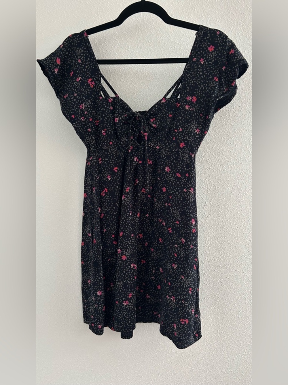 Volcom Black Dress with Pink Floral Print